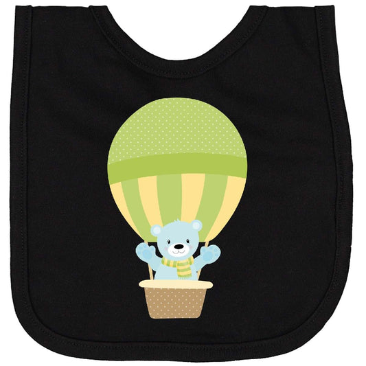 Inktastic Blue Bear Hot Air Balloon Newborn Bib, Cotton Jersey