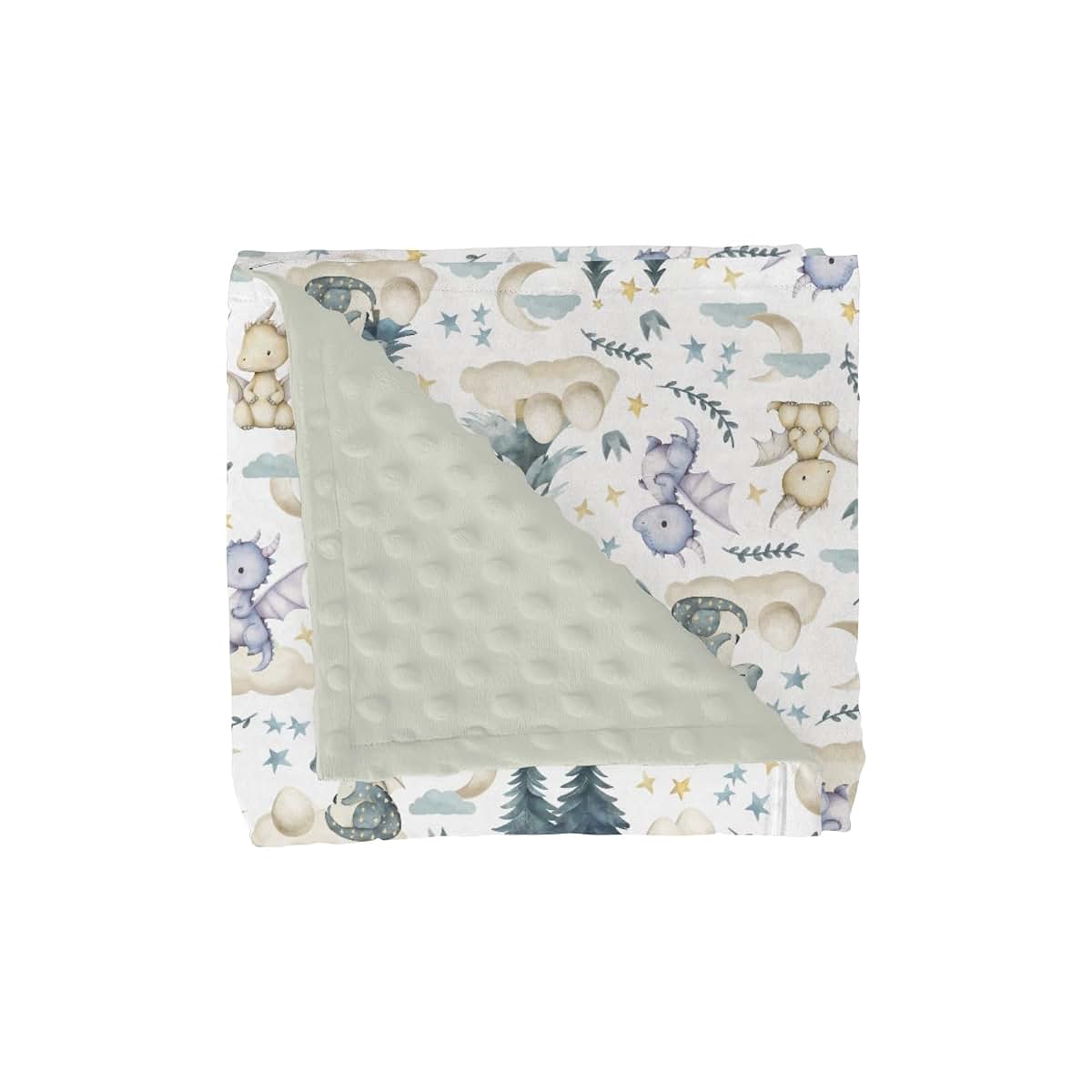 Dragon Pattern Baby Blanket | Plush Polyester Double-Layer Swaddle for Nursery & Travel