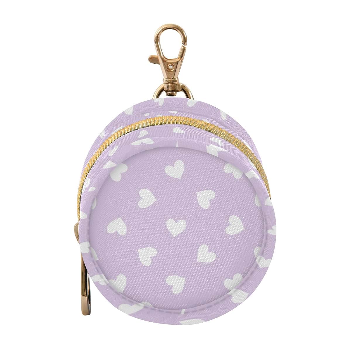 Heart Shape Light Purple Pacifier Case with Swivel Clip, Travel Holder for Diaper Bag & Stroller