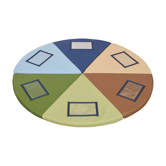 Ecr4kids SoftZone Picture Me Folding Activity Play Mat Earthtone