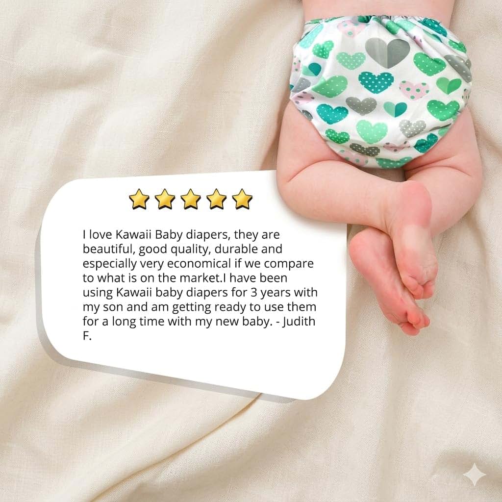 KaWaii Baby One Size HD3 Reusable Cloth Diapers With Inserts