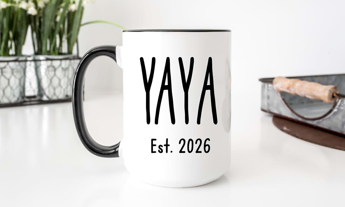 Fabby Gifts Yaya And Papou Mugs Set - Pregnancy Announcement To Greek Grandparents - Baby Reveal Grandma Grandpa