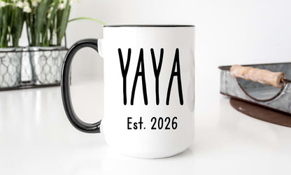 Fabby Gifts Yaya And Papou Mugs Set - Pregnancy Announcement To Greek Grandparents - Baby Reveal Grandma Grandpa