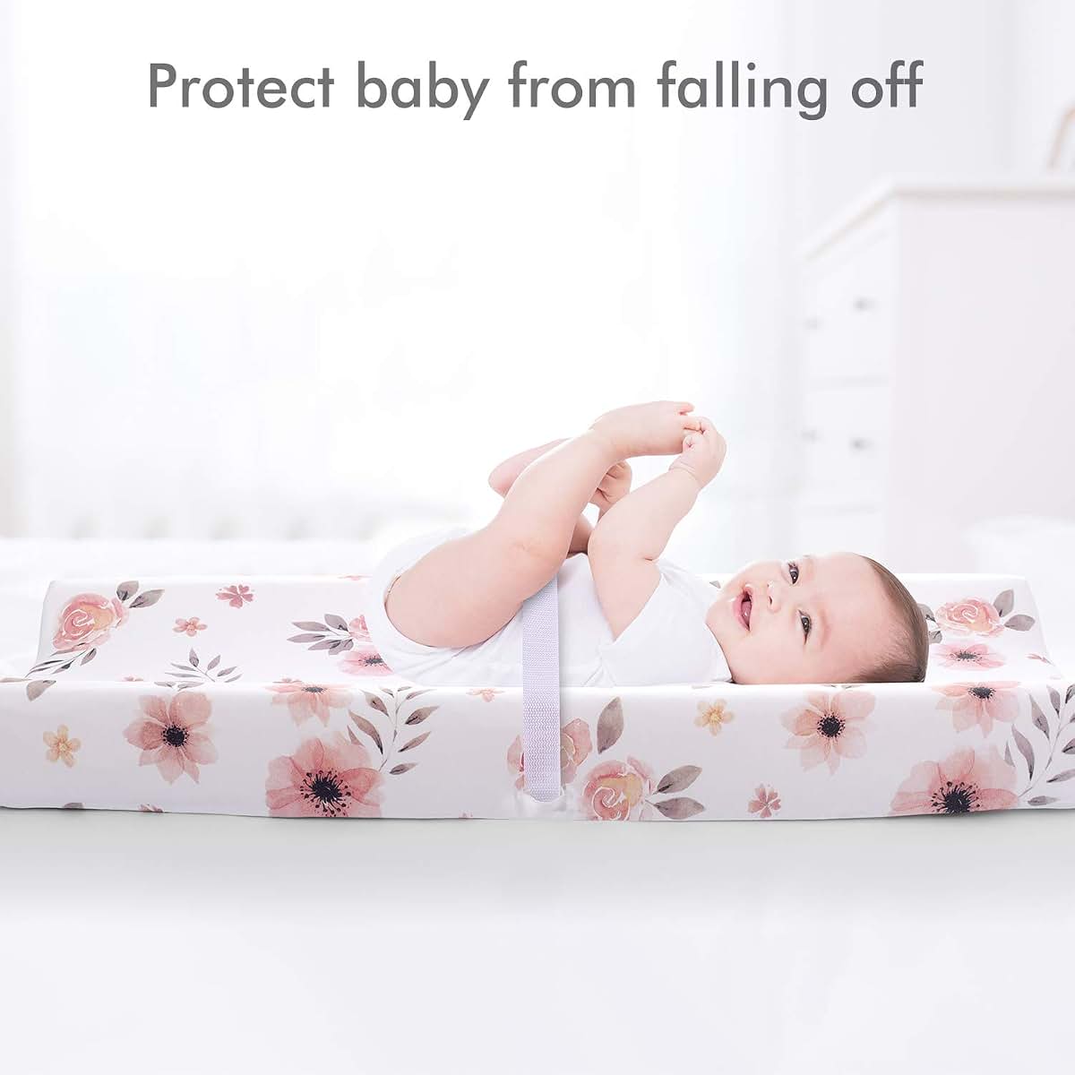Minika Tyke Bliss Pink Changing Pad Cover for Girls – Stretchy Floral Changing Pad Covers Made with 100% Combed Cotton (photo 2)