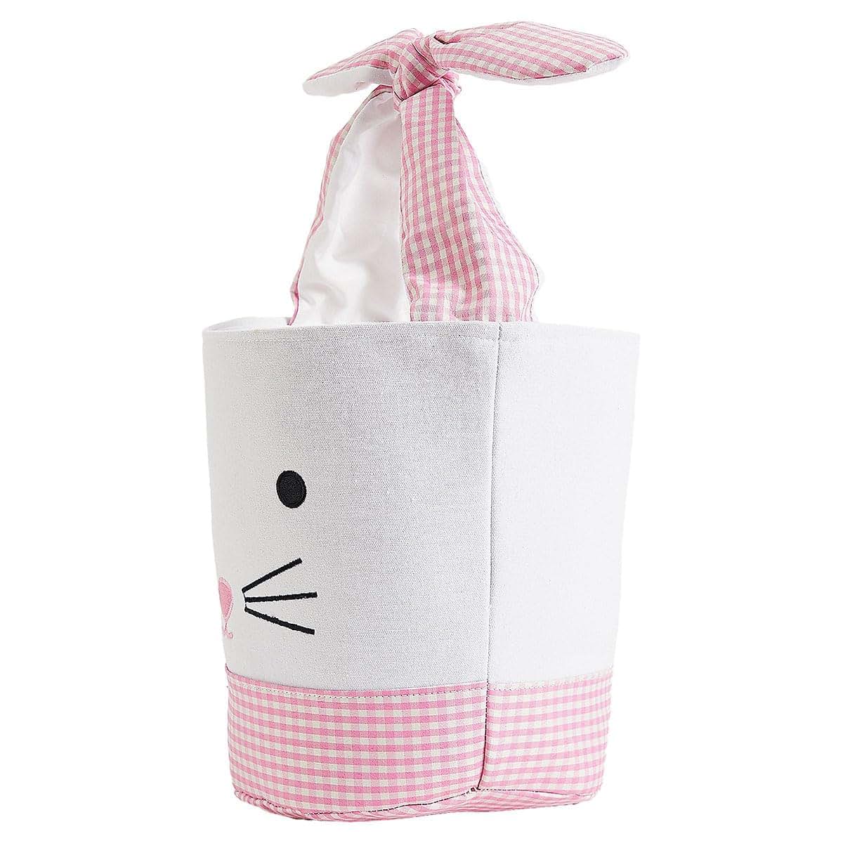 Lillian Vernon Personalized Kids Pink Gingham Easter Bag - 10" Diameter x 10.5"Tall, 100% Polyester Easter Basket, Add (photo 3)