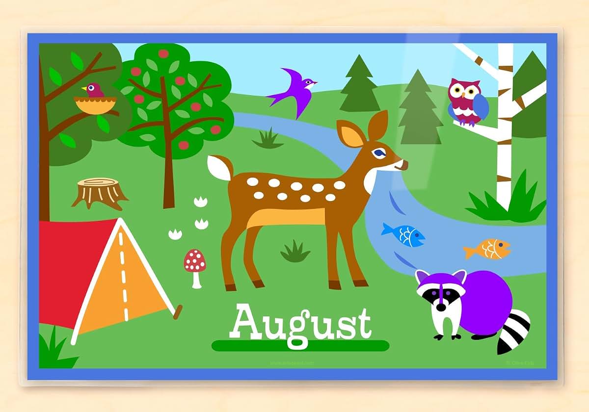 Camping Personalized Placemat for Kids, 18 Inches x 12 Inches, Laminated, by Art Appeel