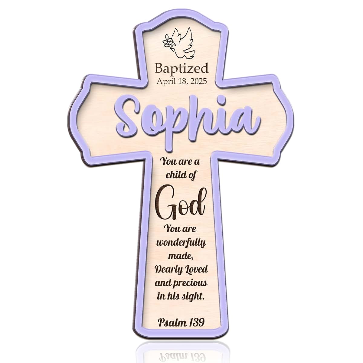 Hikppy Personalized Baptism Cross Personalized Cross 1st Holy Communion Blessing Christening Gifts