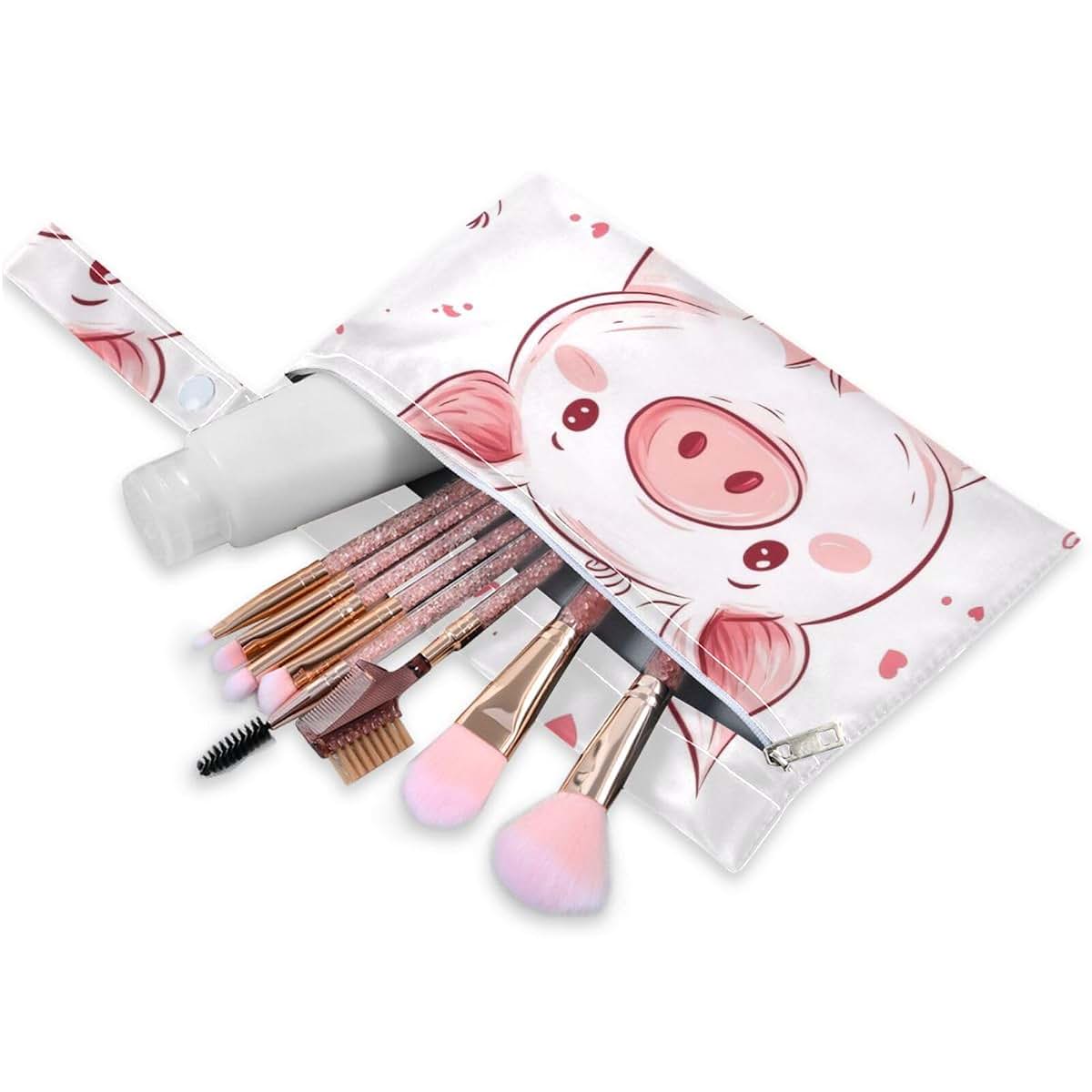 GOODOLD Cute Pig Wet Dry Bag for Baby Cloth Diapers, 2-Piece Set with Two Zippered Pockets