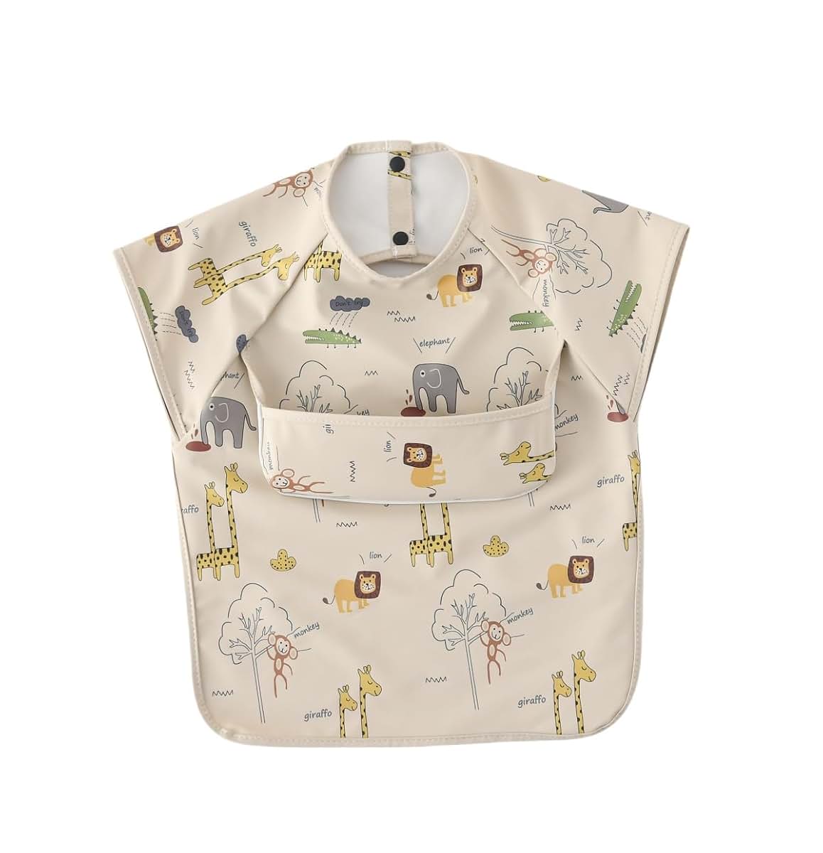 GZMM Waterproof Baby Bibs,Infant Toddler Extra Cover Feeding Bib With Food Catcher,Easy Clean & Washable