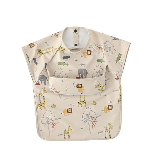 GZMM Waterproof Baby Bibs,Infant Toddler Extra Cover Feeding Bib With Food Catcher,Easy Clean & Washable