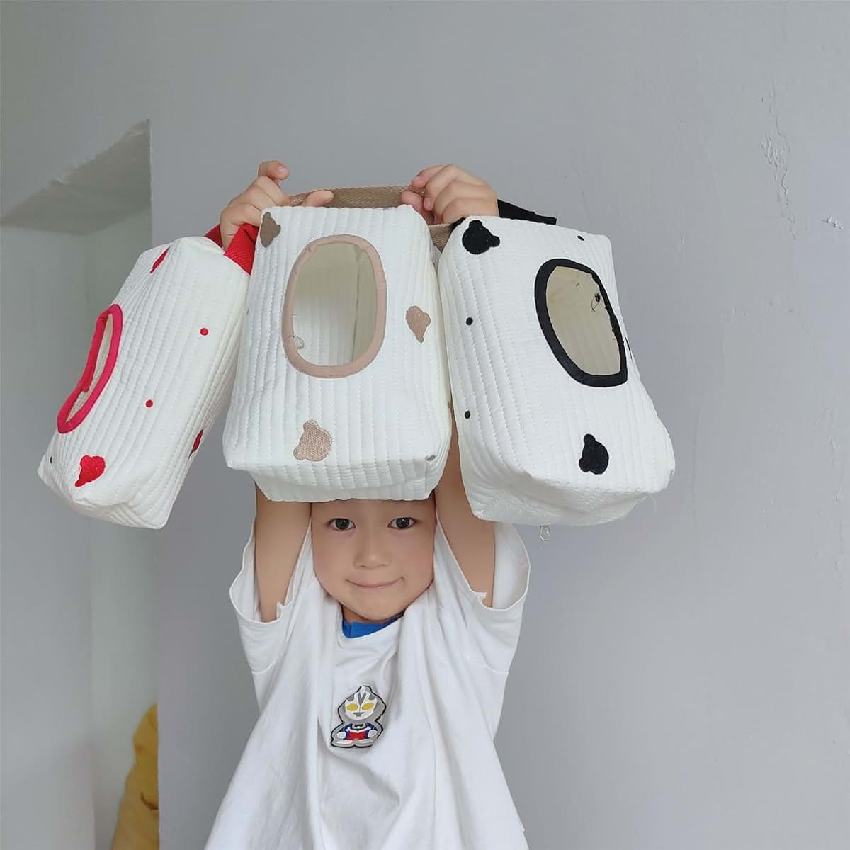 LOXGO Bear Embroidery Wet Wipe Pouch for Baby Strollers