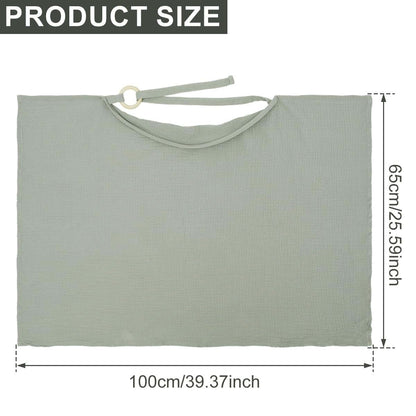 Tcwhniev Cotton Nursing Cover for Breastfeeding Privacy, Lightweight & Portable, 100x65cm Green