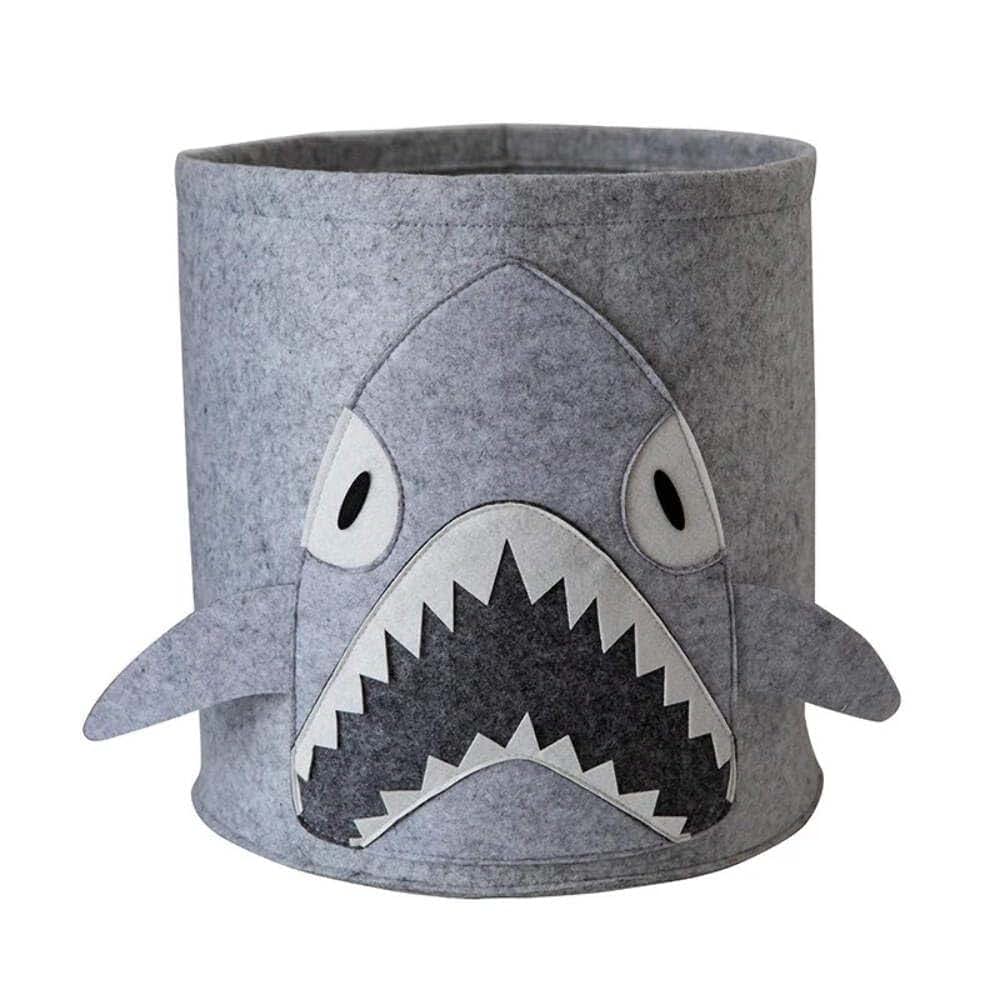 Hemasa large capacity baby toy storage bucket/Large Laundry Hamper Kid Toys Storage Basket Clothes Organizer, Shark, 35