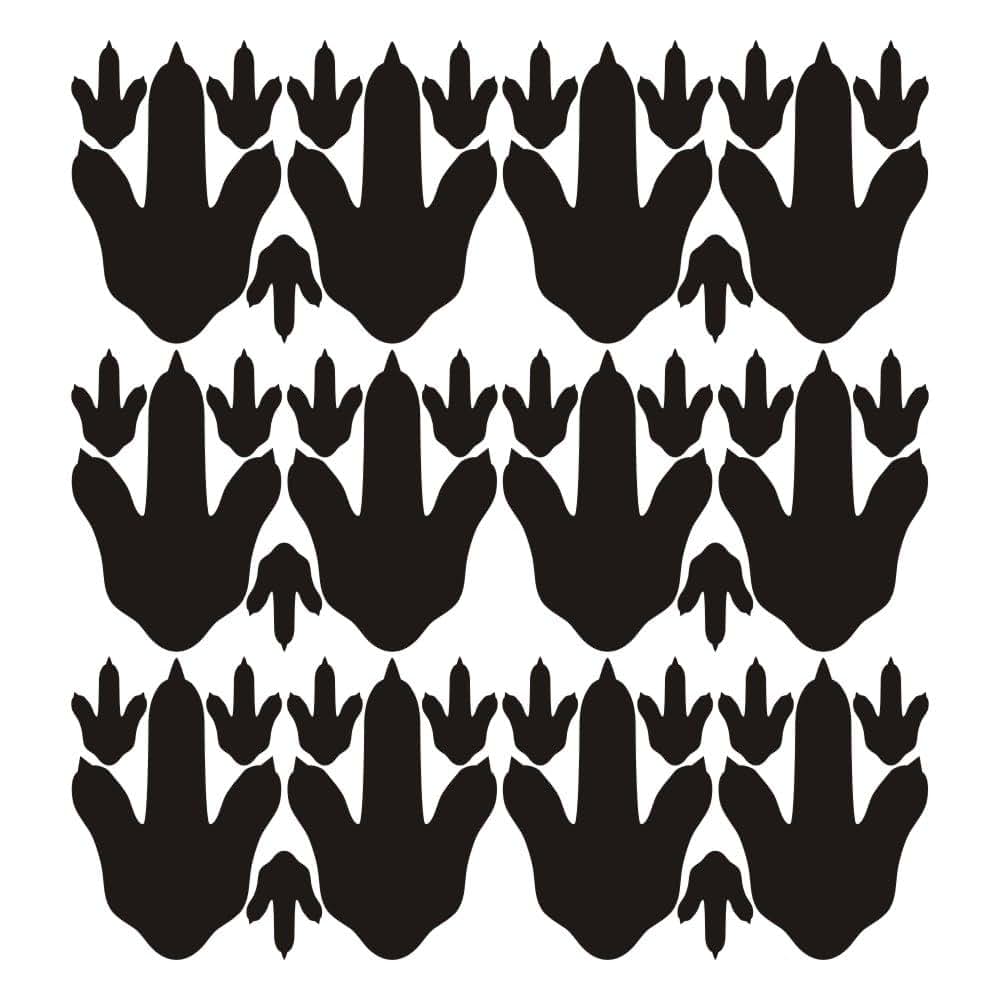 Dinosaur Footprint Wall Decals Set - Removable Vinyl Tracks for Kids Room Decor