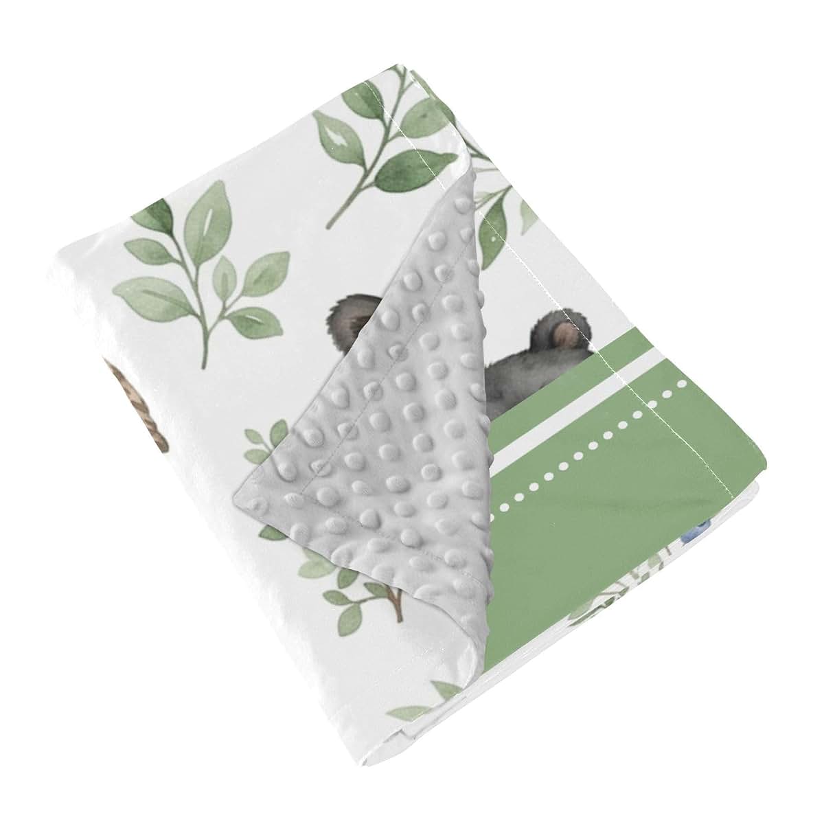 WEIKASSO Personalized Swaddle Blanket Forest Wildlife Friends Double Layer Blanket (photo 2)