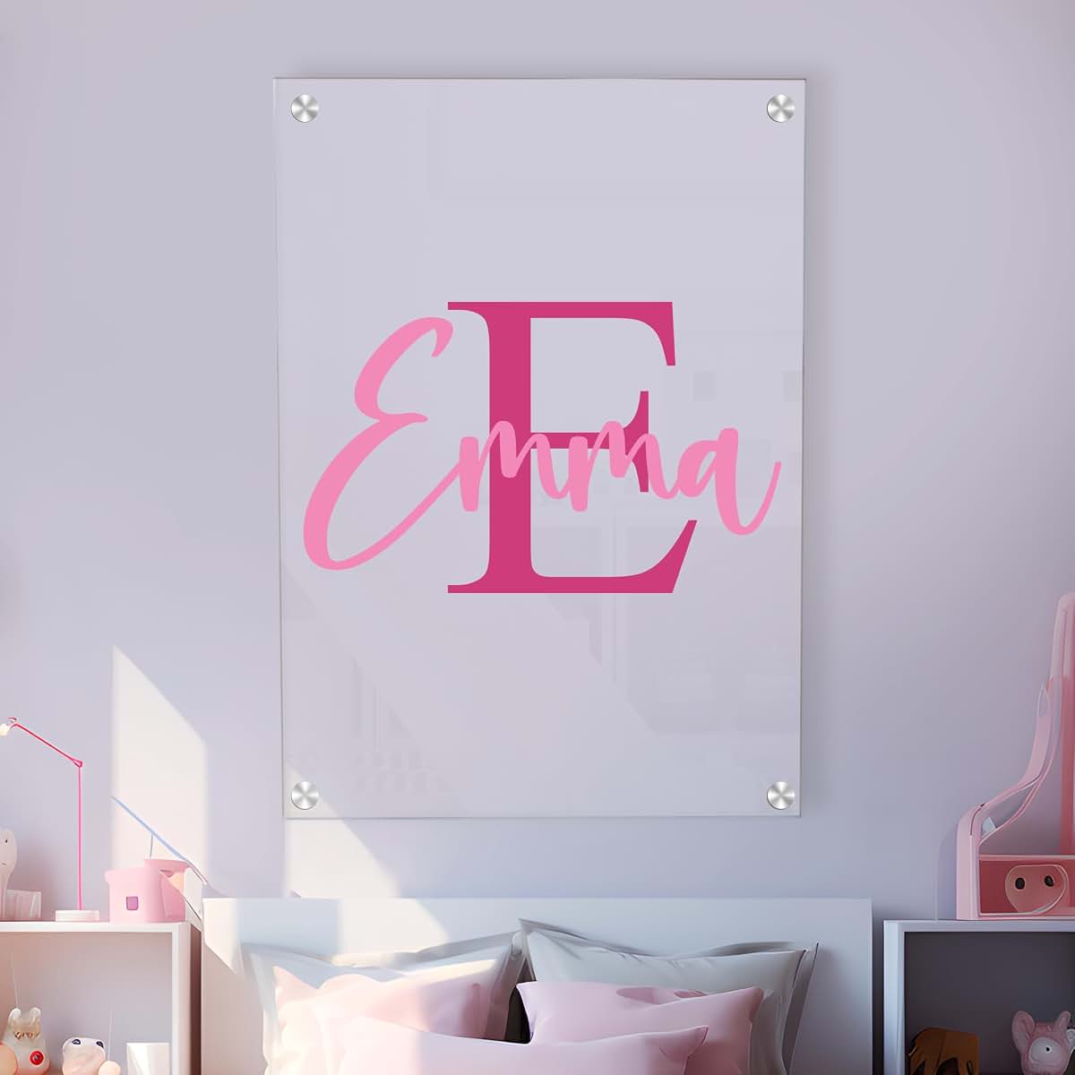 CRYPTONITE Personalized Name & Initial Acrylic Frame | Bedroom Decor | Wall Decor | Name Wall Decor | Baby Nursery