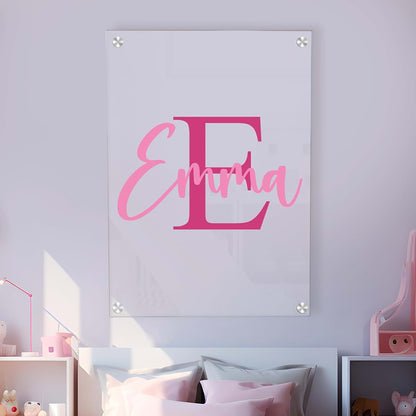 CRYPTONITE Personalized Name & Initial Acrylic Frame | Bedroom Decor | Wall Decor | Name Wall Decor | Baby Nursery