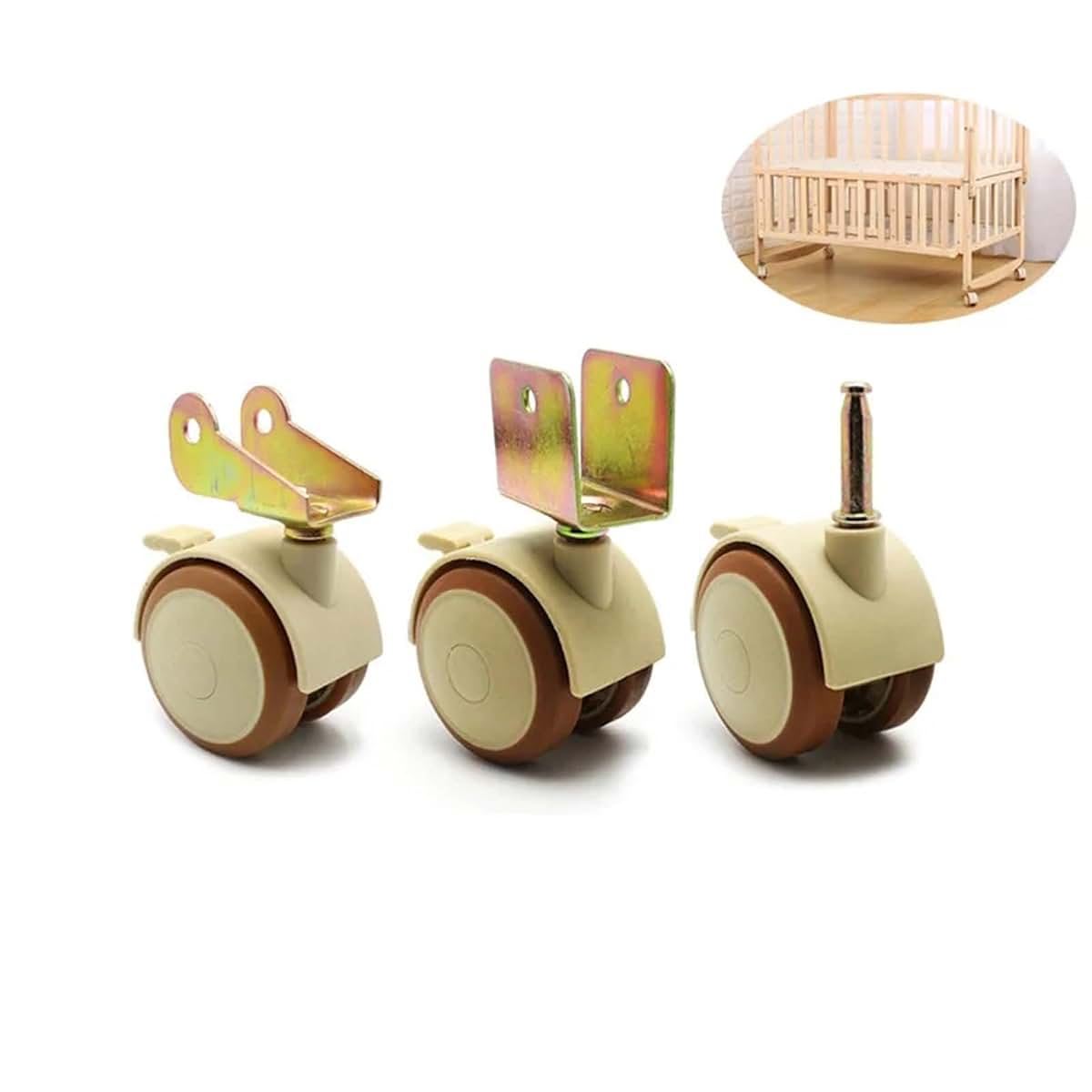 Axauchoz 4-Piece 2-Inch Furniture Crib Swivel Casters With Brake