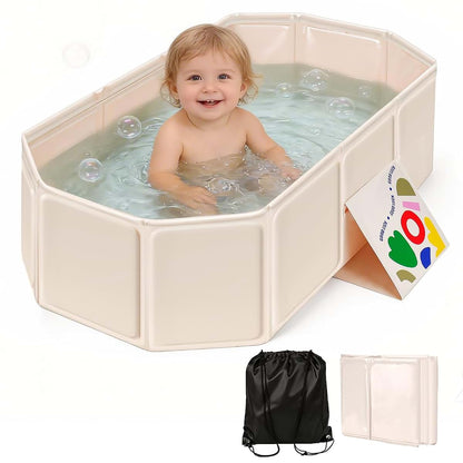 Trelc Collapsible Baby Bathtub, Portable Foldable Toddler Bath