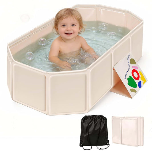 Trelc Collapsible Baby Bathtub, Portable Foldable Toddler Bath