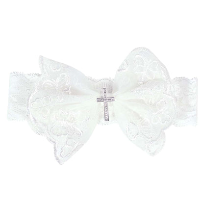 cunueae Lace Bow Hair Bands For Baby Wide Headband Kid Princess Hairwrap Birthday Accessory Girl Photo Props Bow Wide