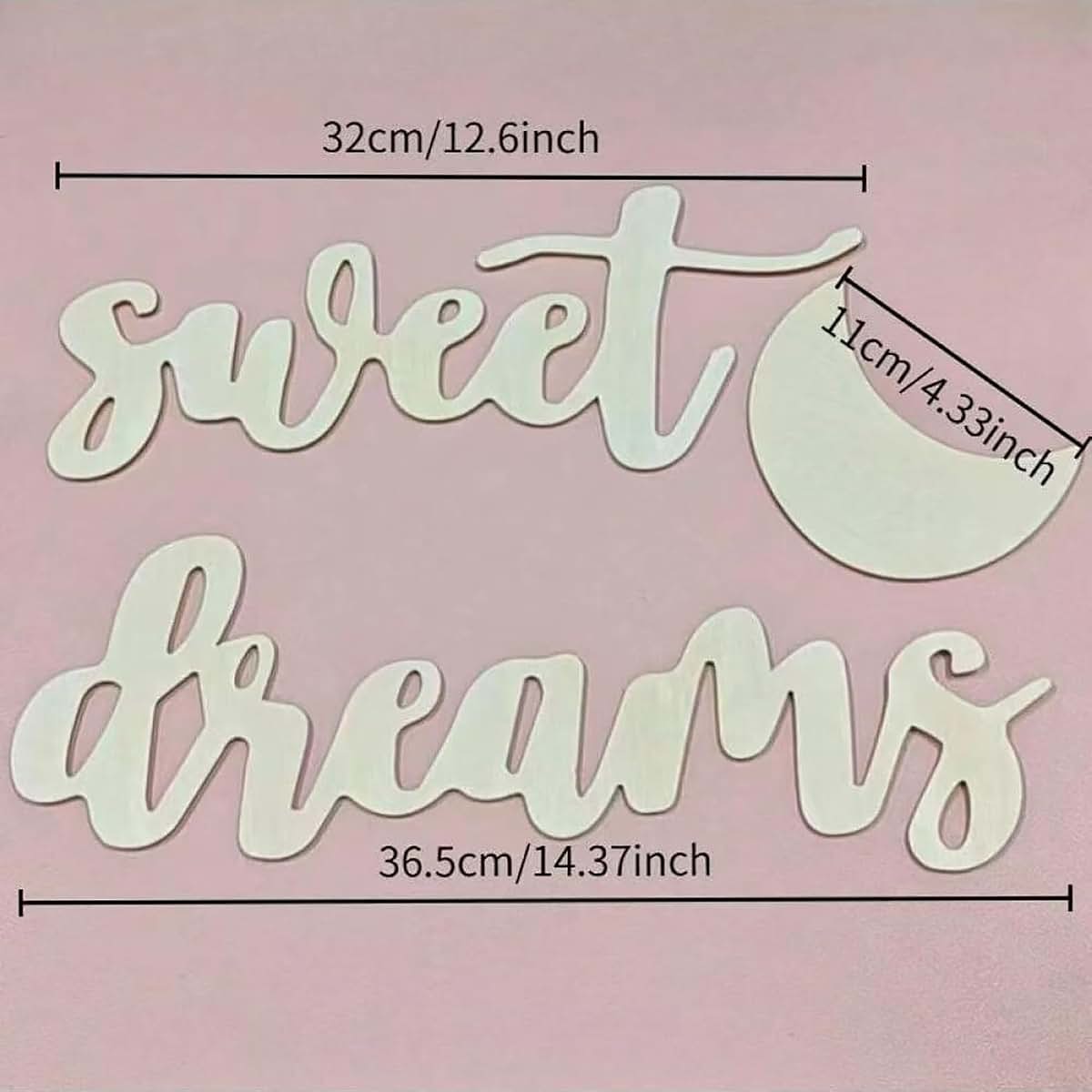 Sweet Dreams Wooden Wall Art Sign for Nursery or Bedroom Decor