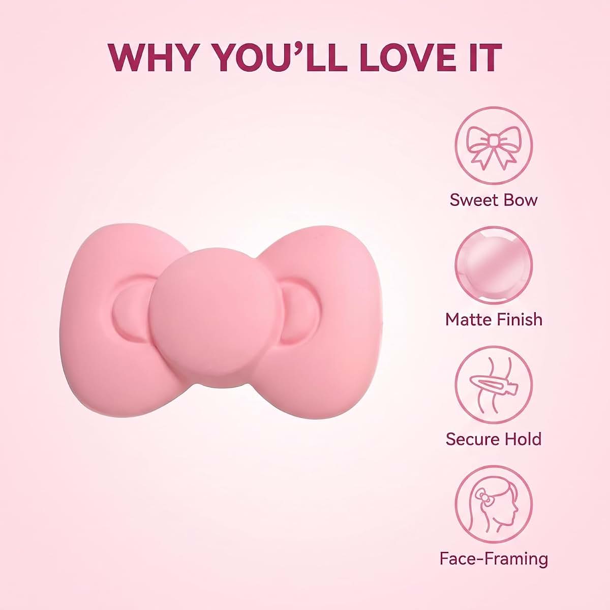 Tustao Pink Bow Hair Clips Set of 2 (photo 3)
