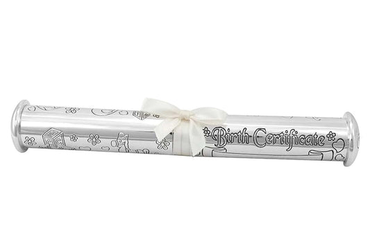 Stephan Baby Silver Plated Engraved Keepsake Birth Certificate Holder