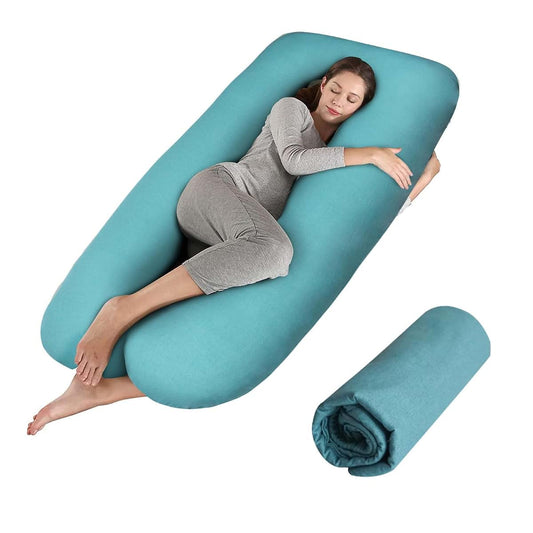 Elyxen U-Shaped Pregnancy Pillow Cover In Blue