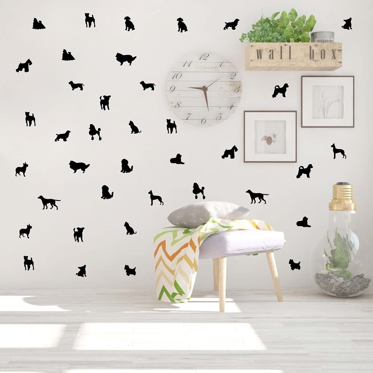 Juruoxin 38-Piece Dog Wall Decal Set For Nursery And Bedroom Decor