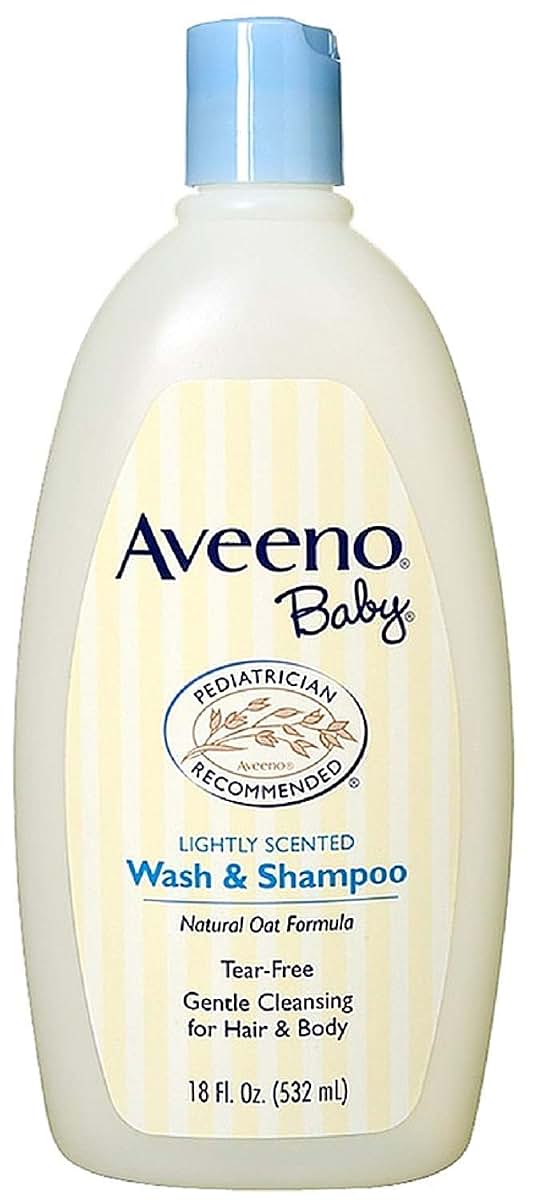 Pharmapacks AVEENO Baby Wash & Shampoo, Lightly Scented 18 oz (3 Pack)
