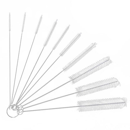Gjinxi 10pcs Long Straw Brush Set, 8 Inch Bottle Cleaning Brushes