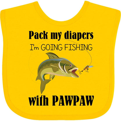 Pawpaw Baby Bib with Fishing Design