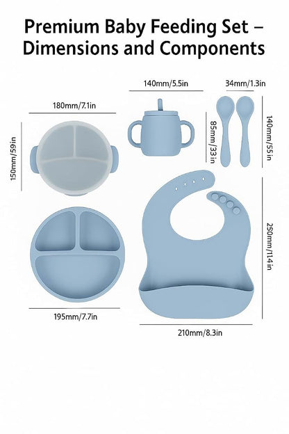 KT-Hudson Home Silicone Bowl and Plate Set in Blue (photo 3)