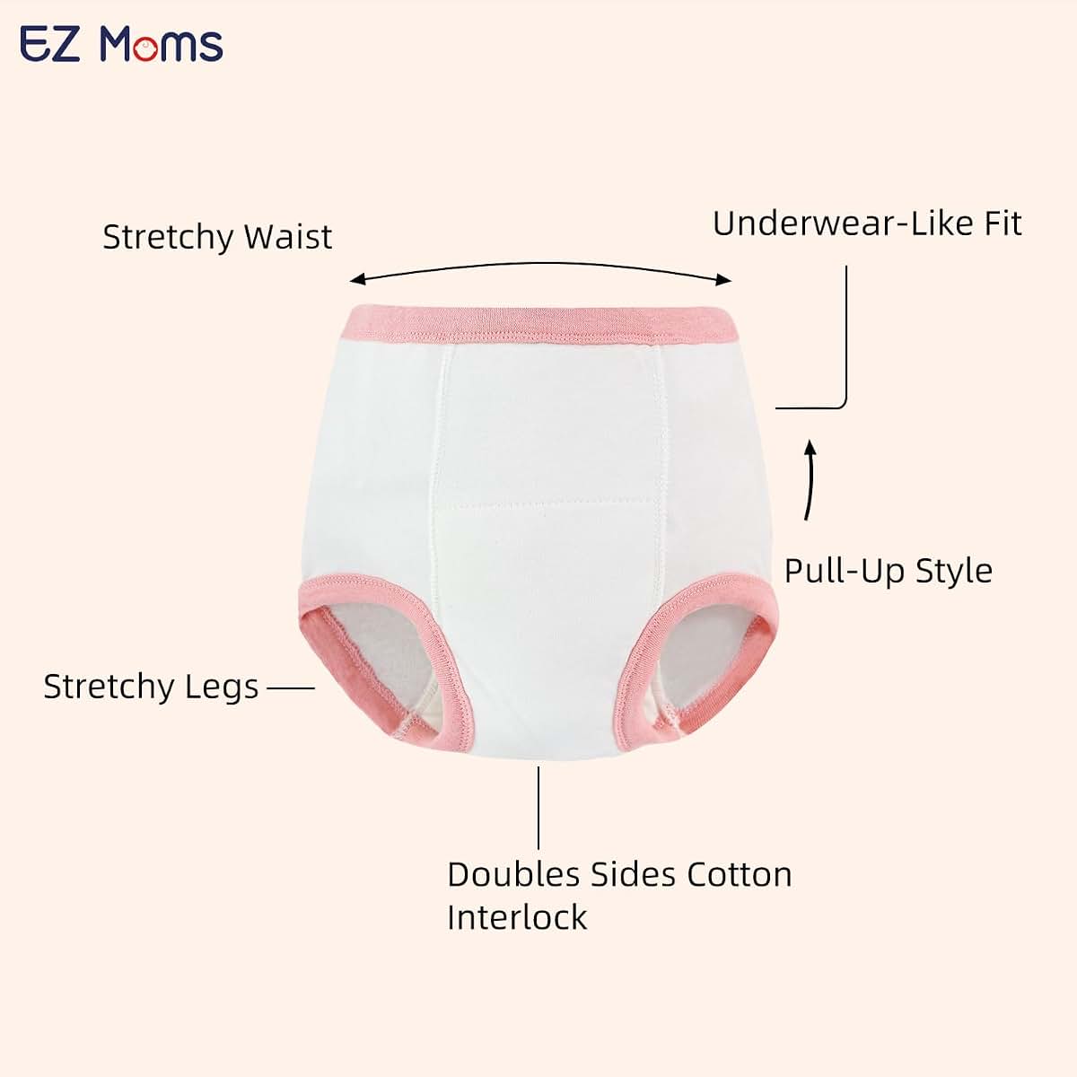 EZ Moms 4 Packs Toddler Potty Training Underwear Girls 4T