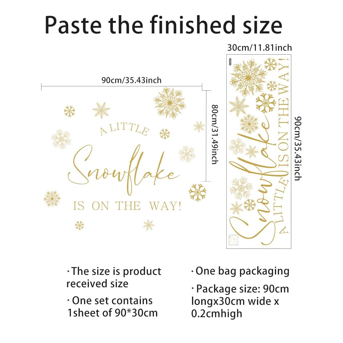 A Little Snowflake Is On The Way Decal - Winter Wonderland Baby Shower Wall Sticker