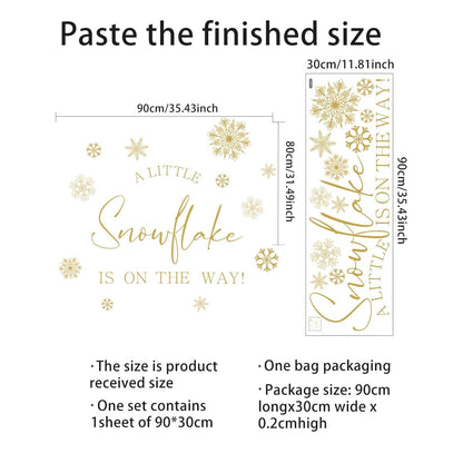 A Little Snowflake Is On The Way Decal - Winter Wonderland Baby Shower Wall Sticker