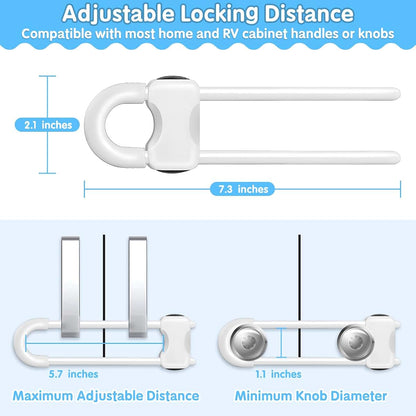 Modacraft 15 Pcs Sliding Cabinet Latches U Shaped No Drill
