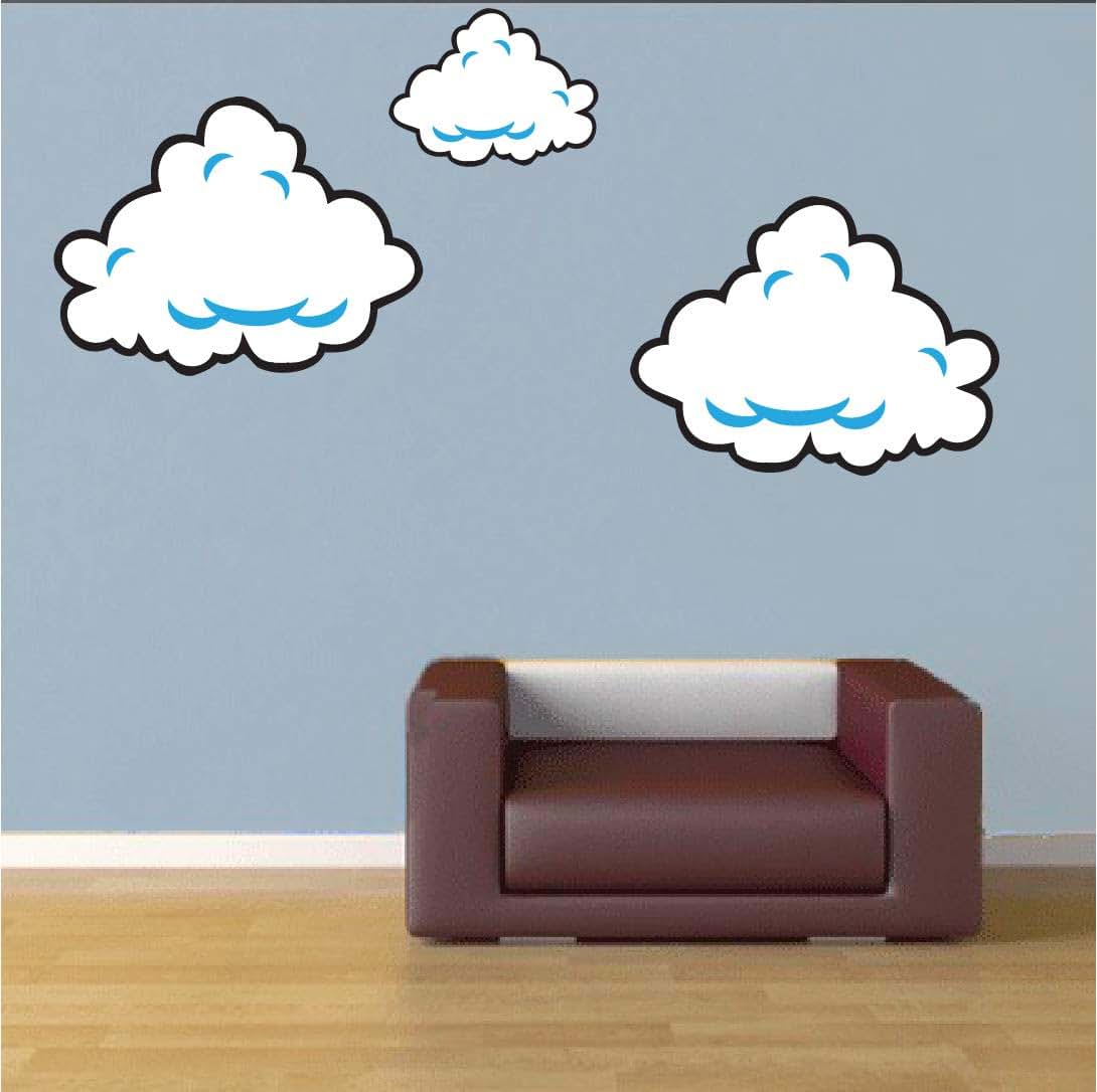 Wall Decals Large Clouds Wall Decal - Gameroom Clouds Decals - Kids Bedroom Cloud - Super Bros Game Cloud Decals – (photo 2)