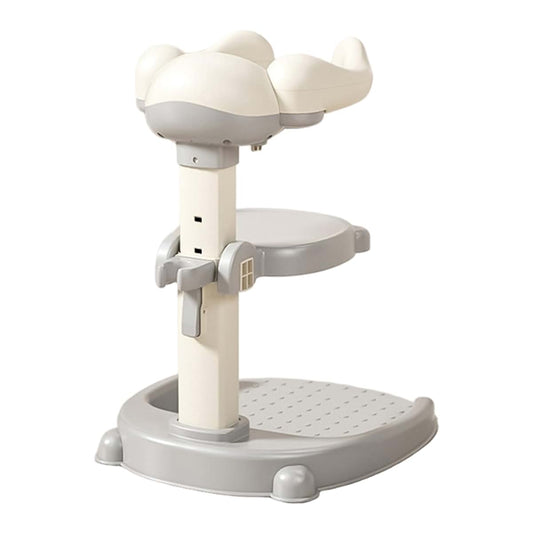 Bemonew Baby Shower Stand, Adjustable Baby Bath Stand With Anti-slip Base & Detachable Seat, Gray