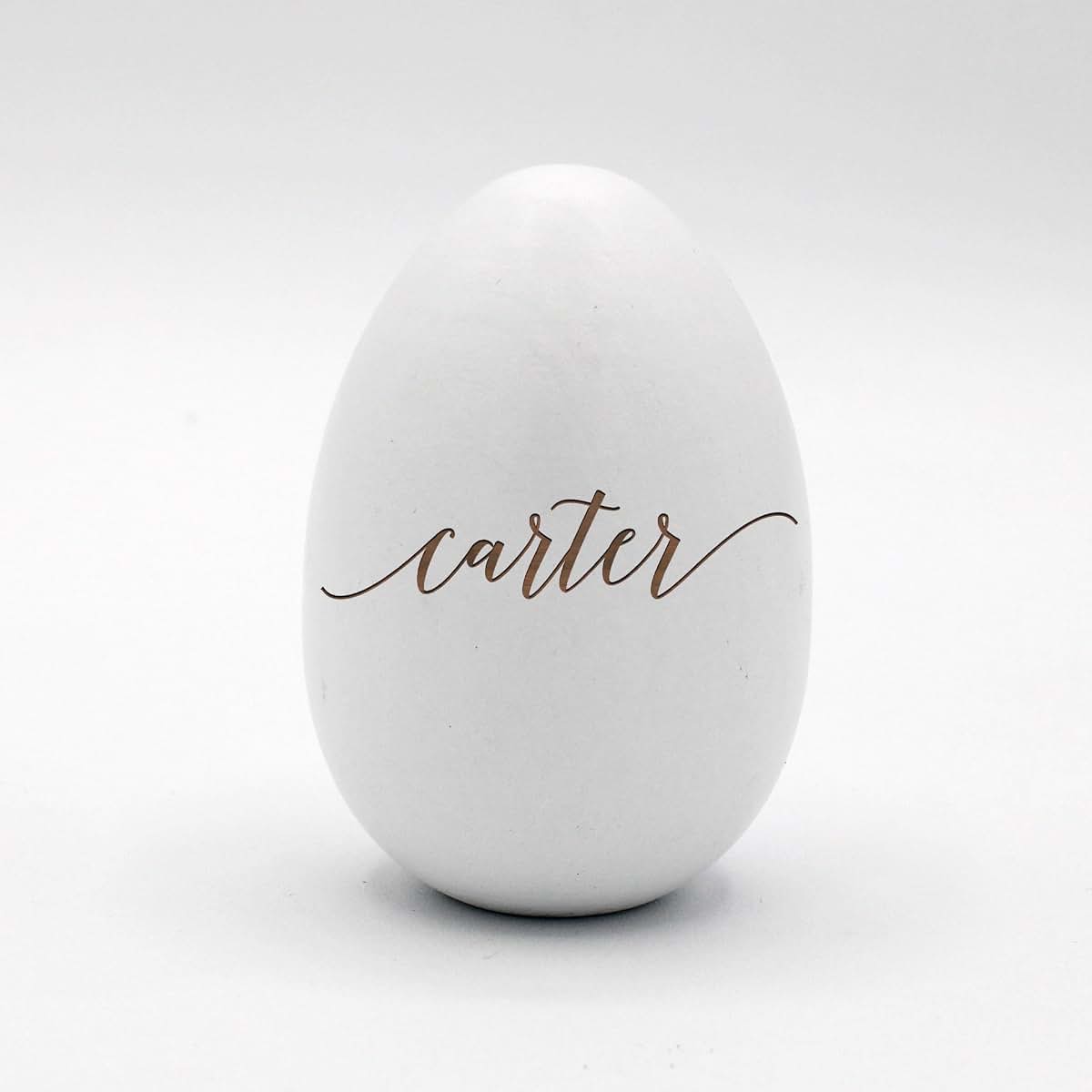 MYETCHEY Personalized Wooden Easter Egg Custom Holiday Keepsake