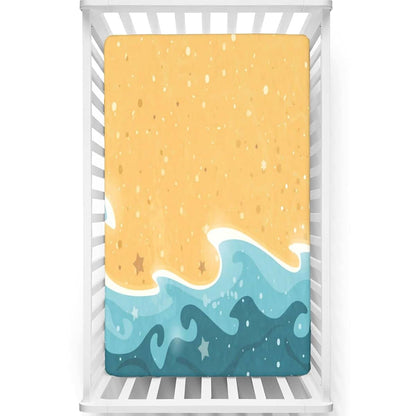 Beach Themed Fitted Mini Crib Sheets for Pack N Play Mattresses