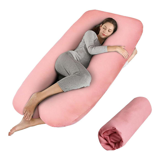 Elyxen Pregnancy Pillow Cover (ONLY Pillowcase) - U Shaped Pillow Case - Maternity Body Pillow Cover - Removable Soft