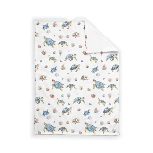 SqtmuHLuo Sea Turtle Baby Blanket Boys Girls Gift Turtle Ocean Flannel Plush Nursery Bed Blanket Newborn Swaddling