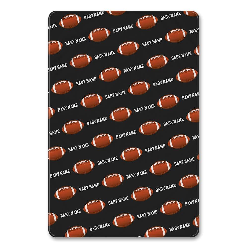 NICTIMEID Custom American Football Blanket for Boys Personalized with Baby Name - Sherpa Fleece Blanket Newborn Gift (photo 2)