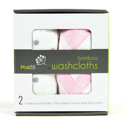 NEXPRO Ultra Soft Baby Washcloths, Rayon derived from Bamboo, 2 Count 8" x 8" (Pink)