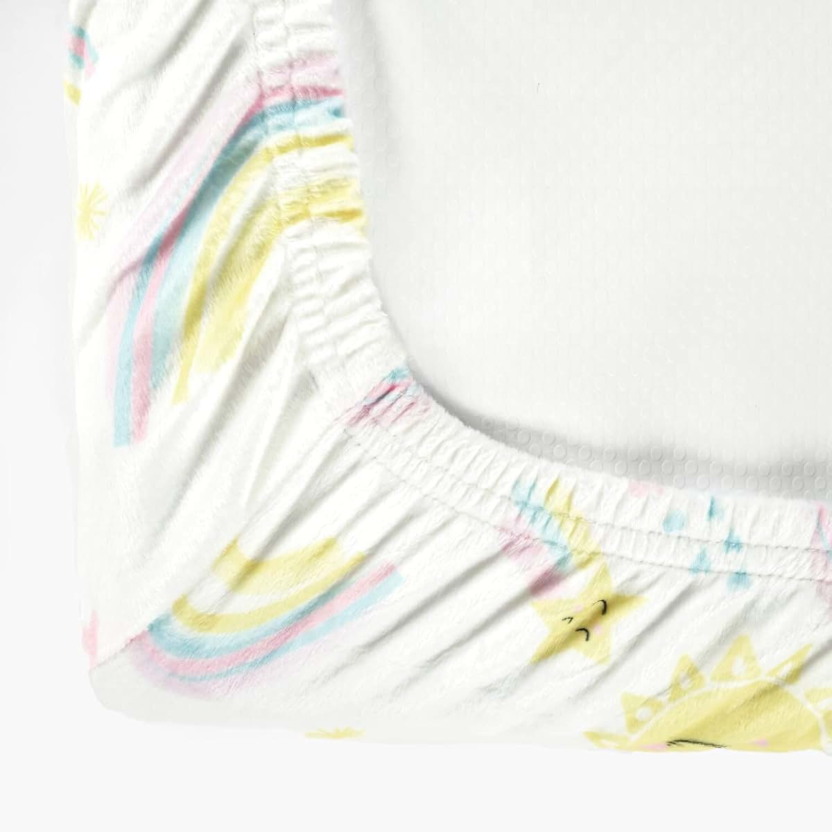 Lush Decor Sunshine Rainbow Soft & Plush Changing Pad Cover, 32" x 16", Yellow (photo 3)