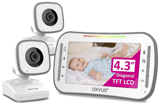 Axvue Video Baby Monitor With 4.3" Screen And Two Cameras