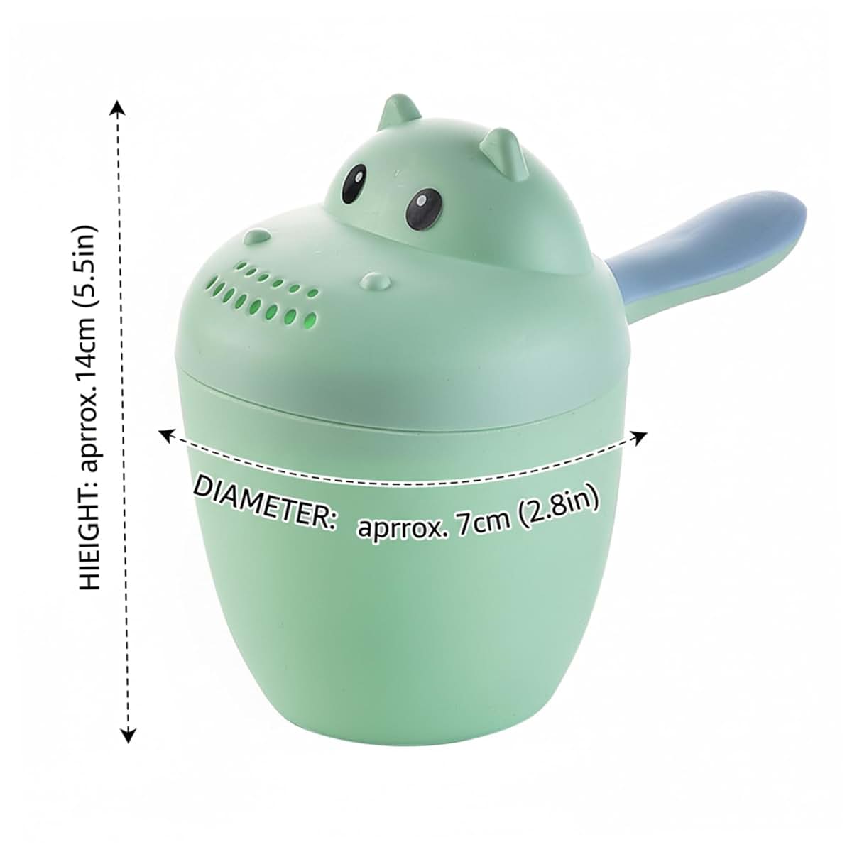 Uanqfegy Hippo Baby Bath Rinse Cup with Easy-Fill Handle (photo 4)