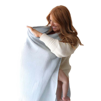 Snuggle Me Muslin Nursing Cover Up In Bluebell